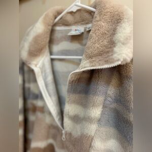 Cozy Striped Fleece Sweatshirt